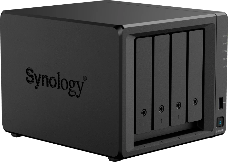 Server NAS Synology DiskStation DS925+ 4-bay 3.5\" SATA, 2x M.2 2280 NVMe, 4GB DDR4 ECC, 2x 2.5GbE, i zi