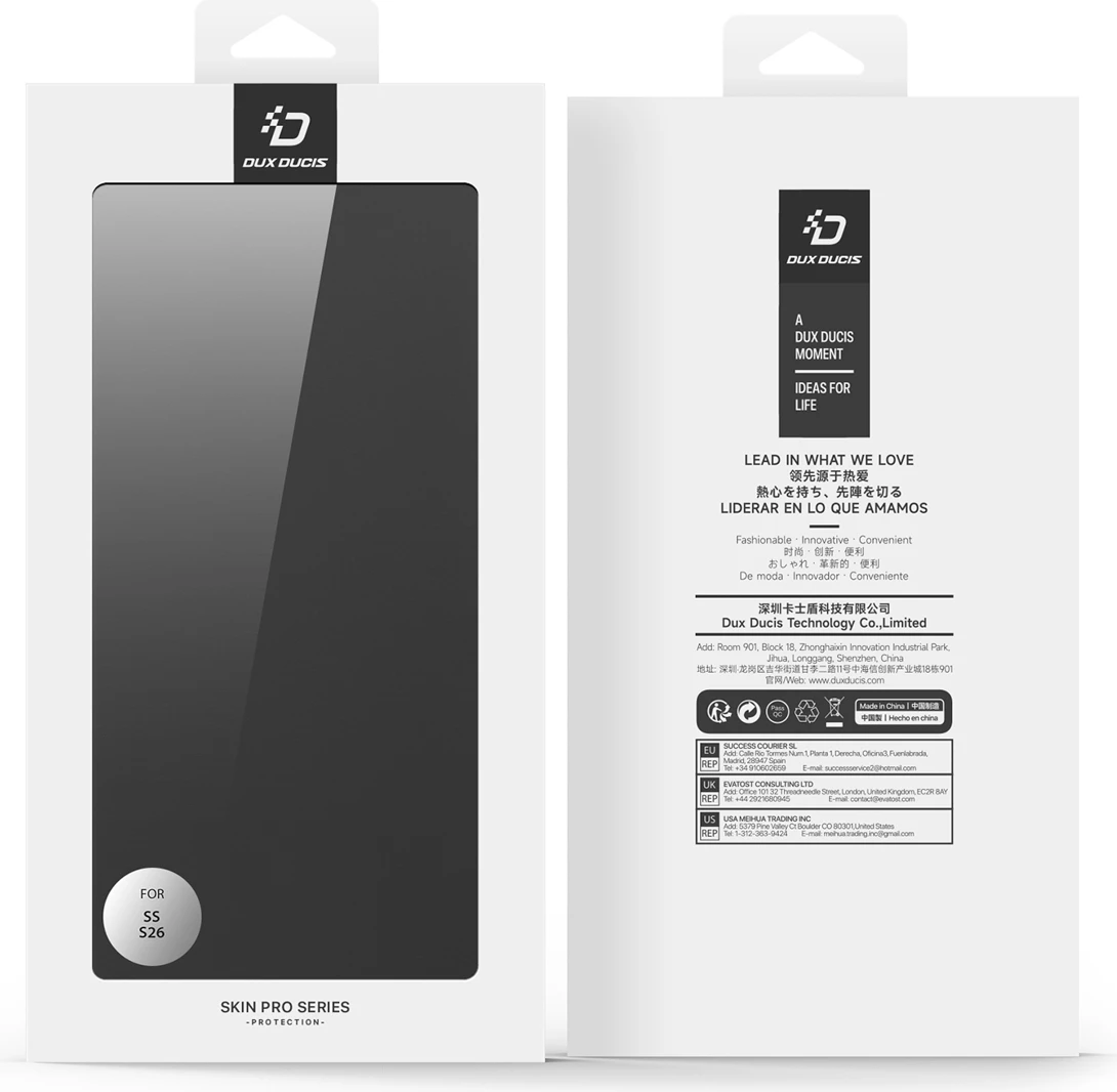 Mbështjellës Dux Ducis Skin Pro për Samsung Galaxy S26, flip me portofol dhe stand, PU+TPU, i zi