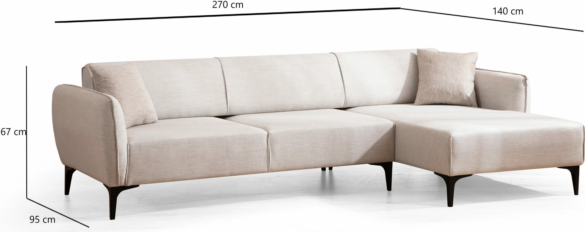 Kënd-sofë Atelier del Sofa, Belissimo, kënd i djathtë, ngjyrë of-white
