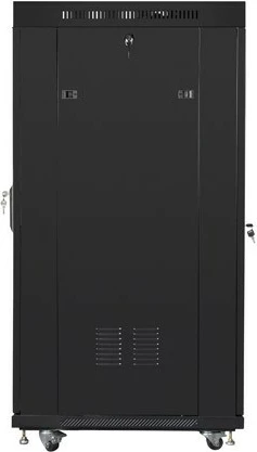 Kasë serveri Lanberg FF01-6827-23BL, 27U, 600x800 mm, derë perforuar me LCD, e zezë