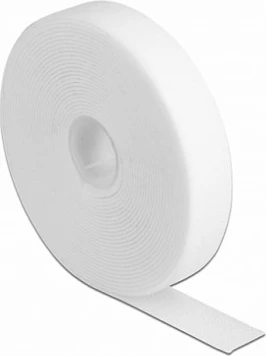 Shirit Velcro DeLOCK, 5 m x 20 mm, i bardhë