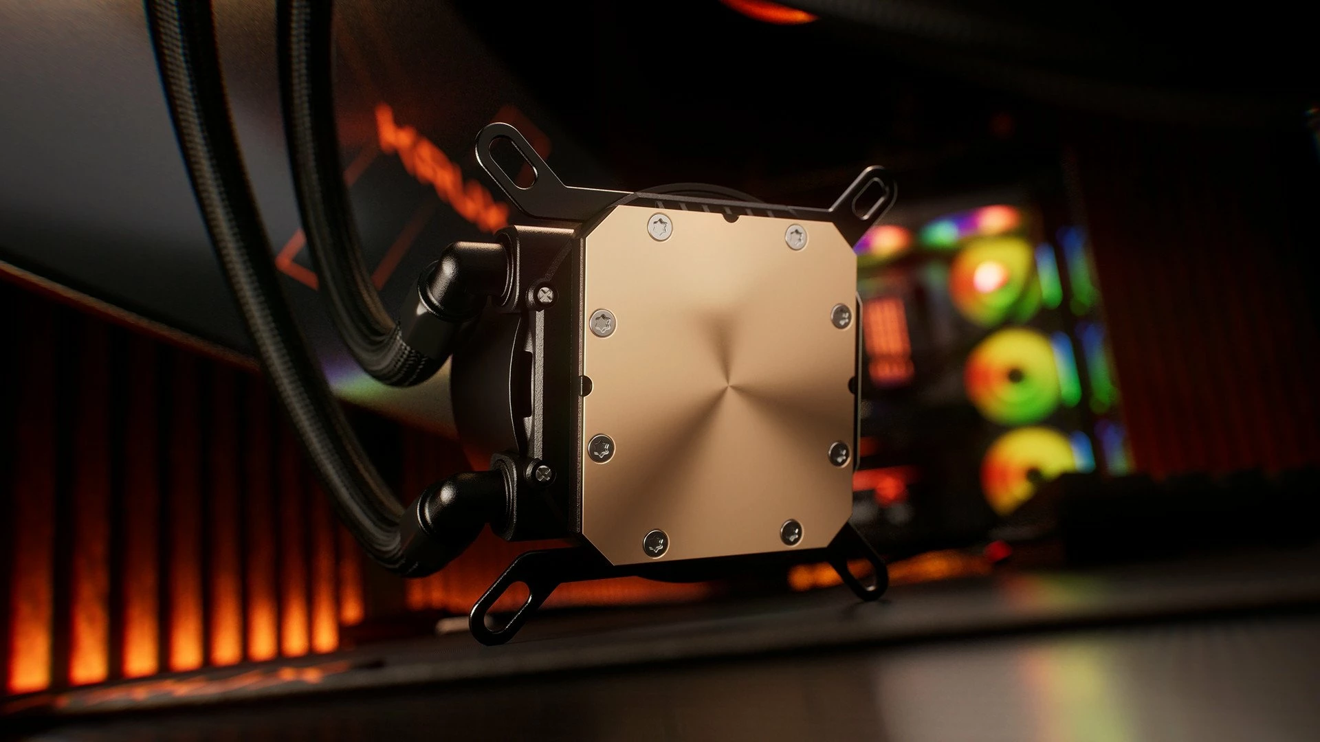 Ftohës uji AIO Krux HydroGlance 240 ARGB LCD KRXE003, radiator 240 mm, 2x120 mm PWM