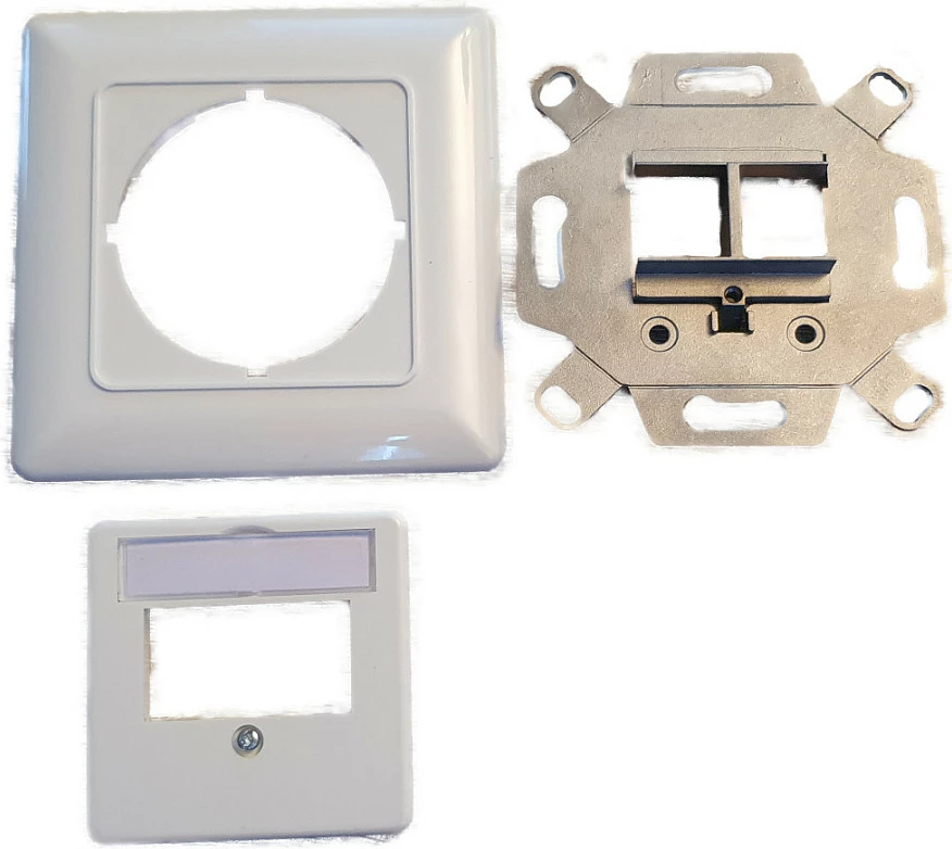 Panel muri për keystone EFB Elektronik, 2-port, DIN 49075, RAL9003, i bardhë
