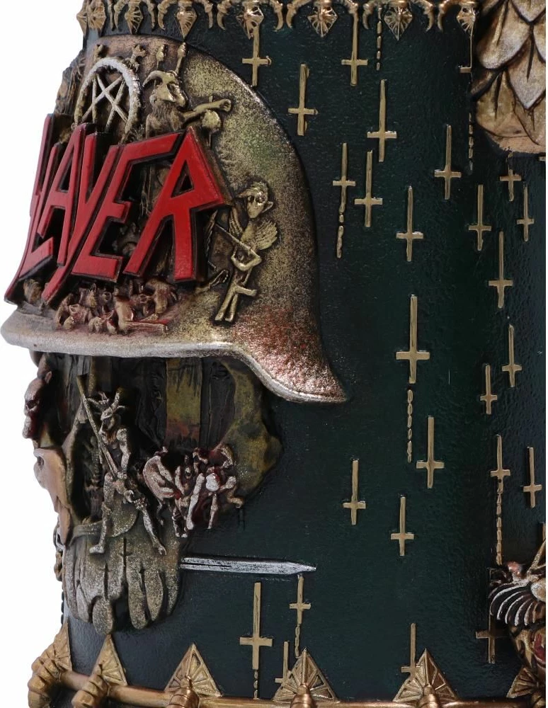 Krigllë NEMESIS NOW Slayer Skull Mug me insert inox, e punuar me rezinë, e pikturuar me dorë