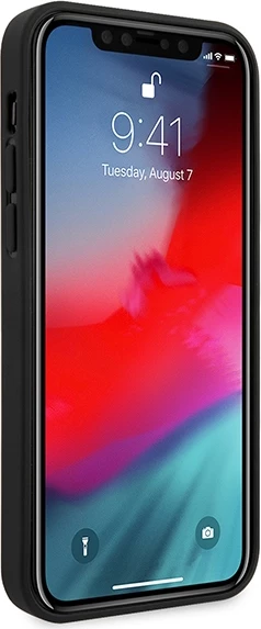 Mbështjellës Guess GUHCP12LVSATMLRE për iPhone 12 Pro Max 6.7", i fortë, lëkurë saffiano, Kuq