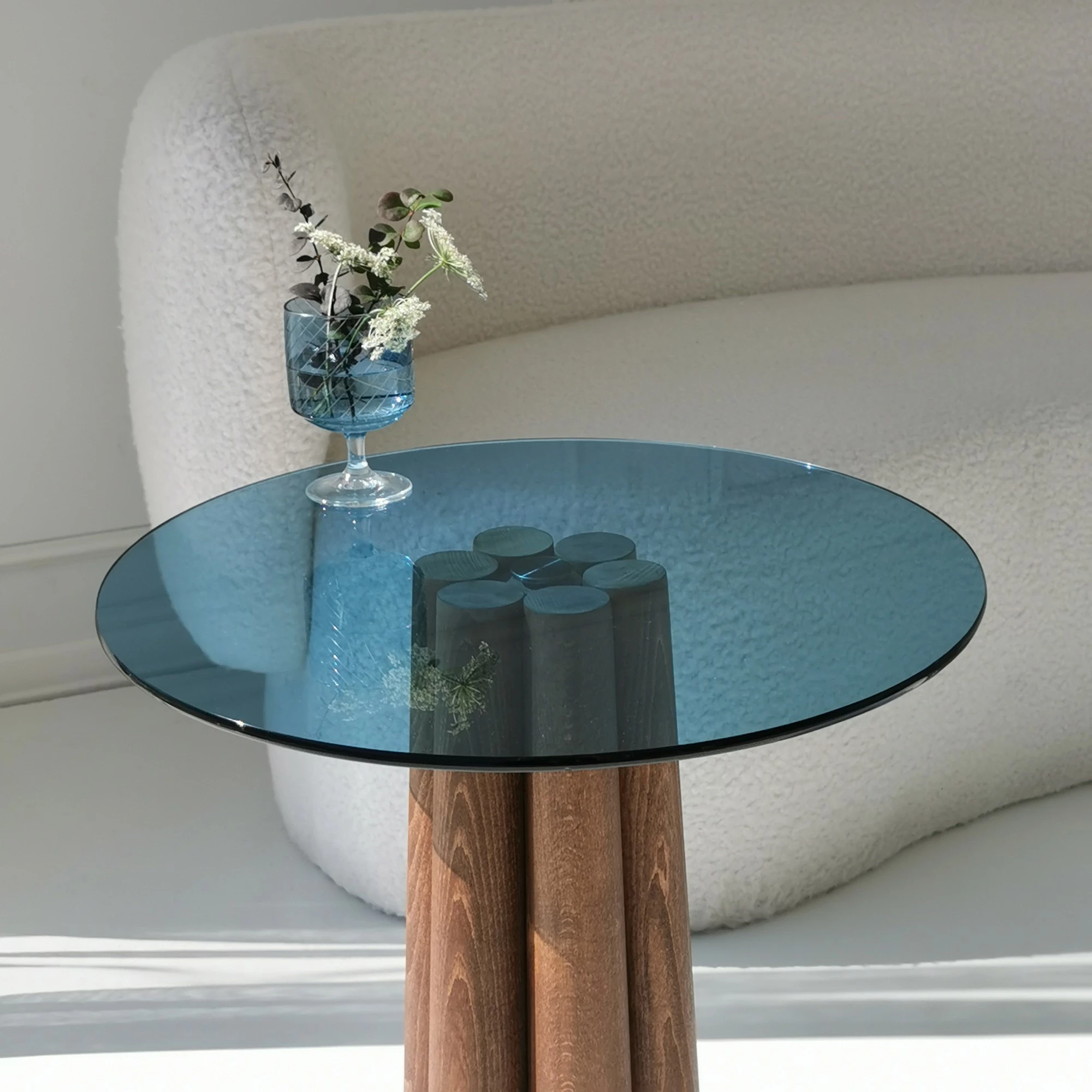 Tavolinë kafeje Skye Decor, ngjyrë arre, blu