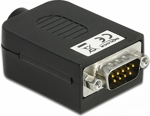Adapter terminal block DeLOCK 66264, Sub-D 9-pin në 10-pin, i zi