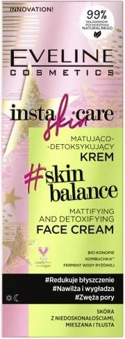 Krem për fytyrë për femra Eveline Cosmetics Insta Skin Care Mattifying Detoxifying, 50ml