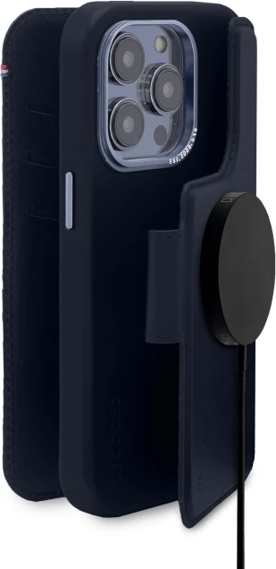 Mbështjellës Decoded Detachable Wallet për iPhone 14 Pro Max, lëkurë, MagSafe, Blu