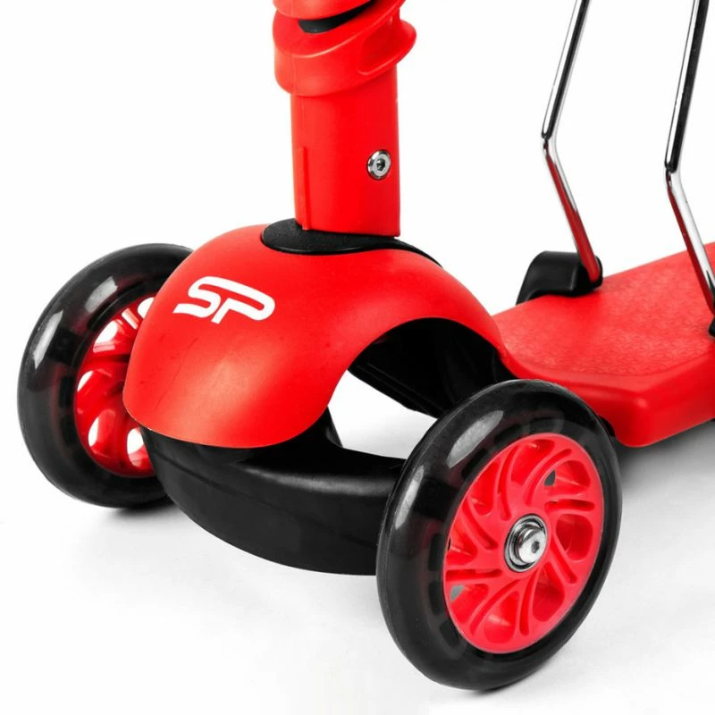 Scooter Spokey Tripla 3in1 për fëmijë, ngjyrë e kuqe