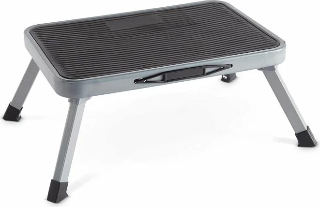 stol shkalle i palosshëm VONHAUS 3500099, çelik, platformë 37×26 cm, 46×32×17 cm, gri/zezë