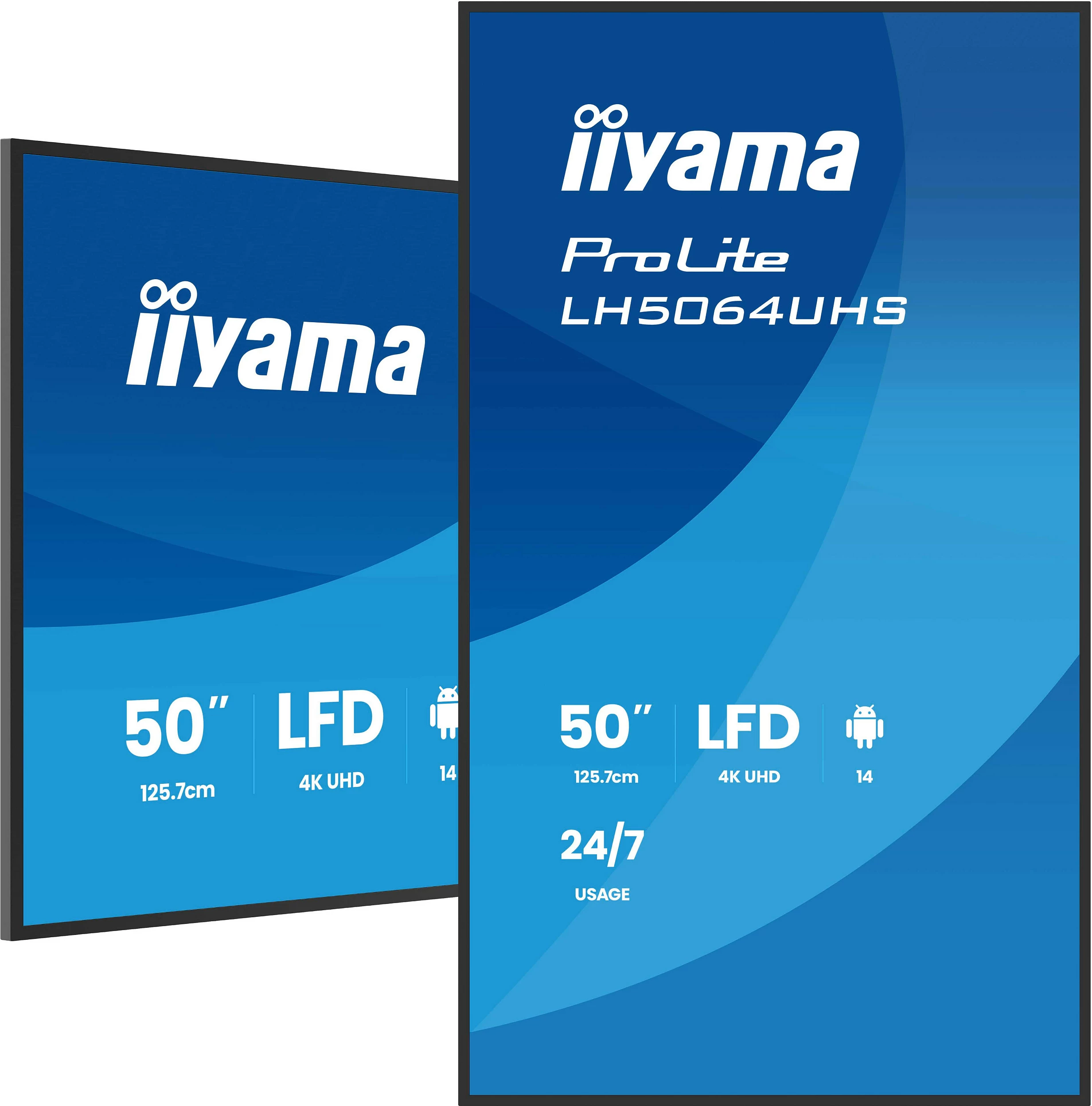 Ekran i madh digital signage iiyama ProLite LH5064UHS-B1AG, 50 inç, 4K UHD, Android, Wi-Fi