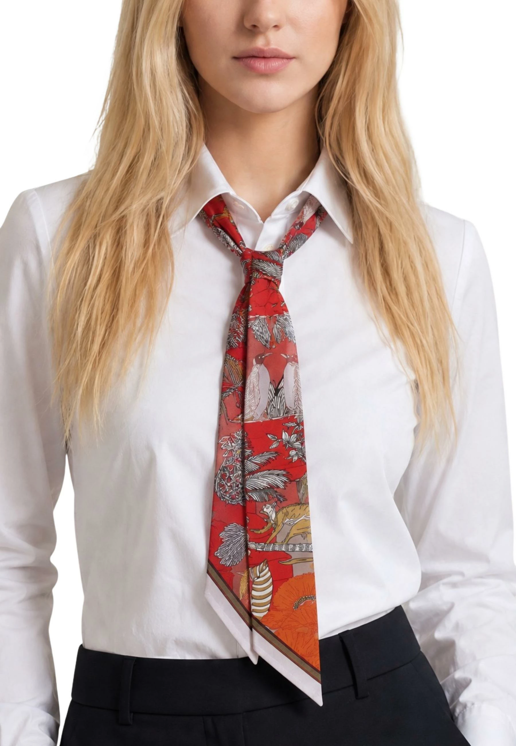 Fular për femra I am Foulard Floreale, i kuq