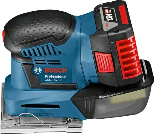 Lëmues Bosch GSS 18V-10, 18V, 5Ah, me Velcro, pa kabllo