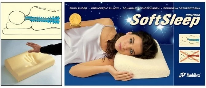 Jastëk ortopedik Mobilex CONTOUR M, i bardhë