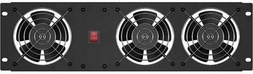 Panel ventilimi vertikal Lanberg 19\" 3U, 3 ventilatorë 230V, i zi