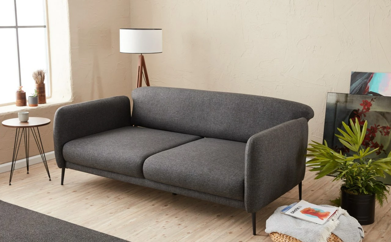 Krevat-sofa treshe Venus, ngjyrë antracit