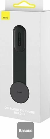 Mbajtës telefoni magnetik Baseus C02, për kroskot, 360° rrotullim, i zi, set me 2x shirit 3M