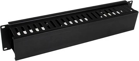 Panel menaxhimi kabllove rack StarTech 2U Finger Duct horizontal me kapak, 19", i zi