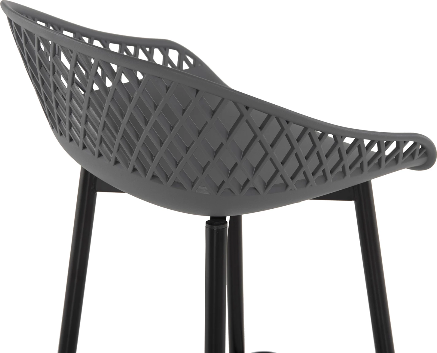 Karrige për bar AVAYA FH8686.20, polipropilen gri, këmbë metalike të zeza, 46x48x99H cm