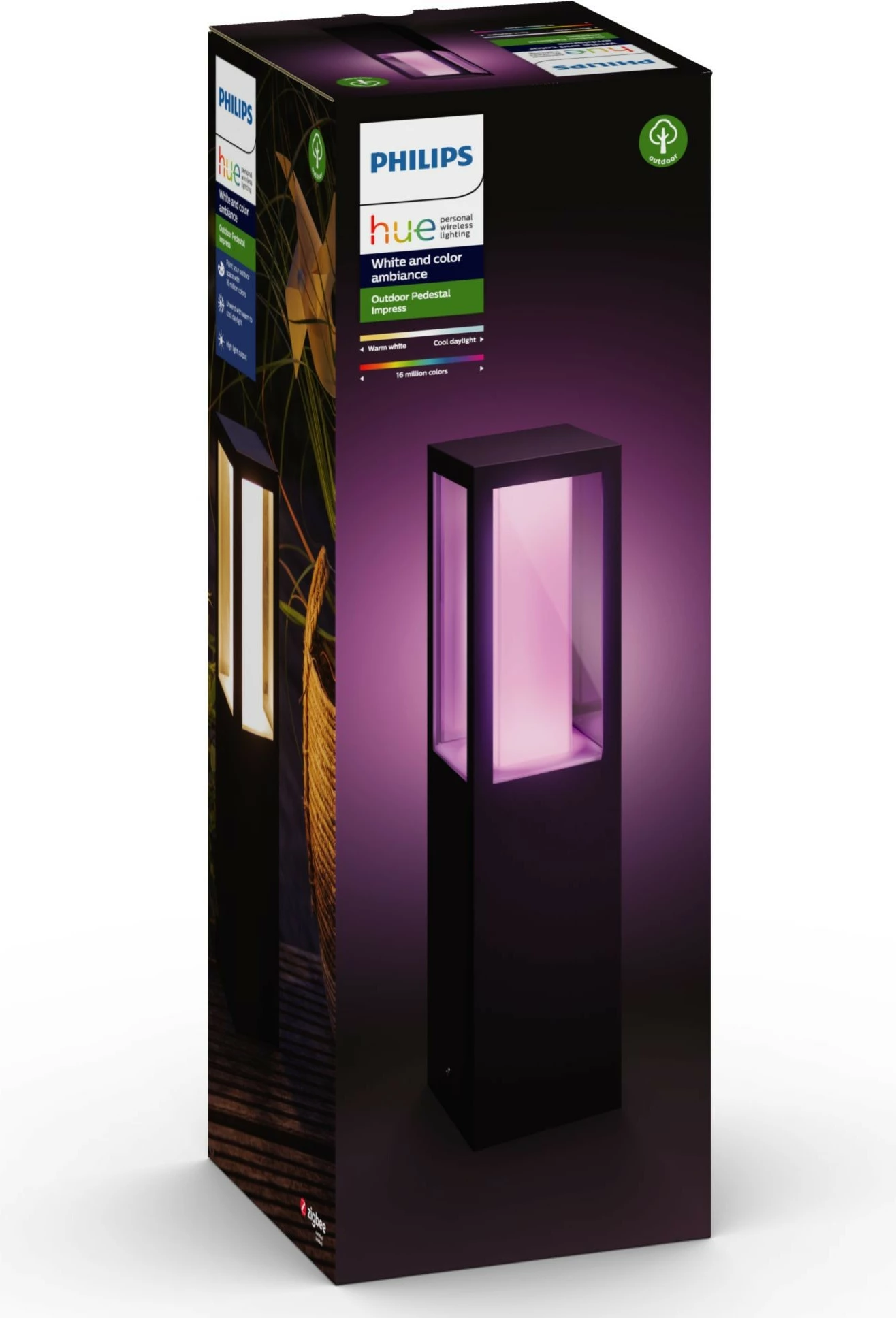 Dritë pedestali smart Philips Hue Impress, LED, ngjyrë e zezë, për jashtë