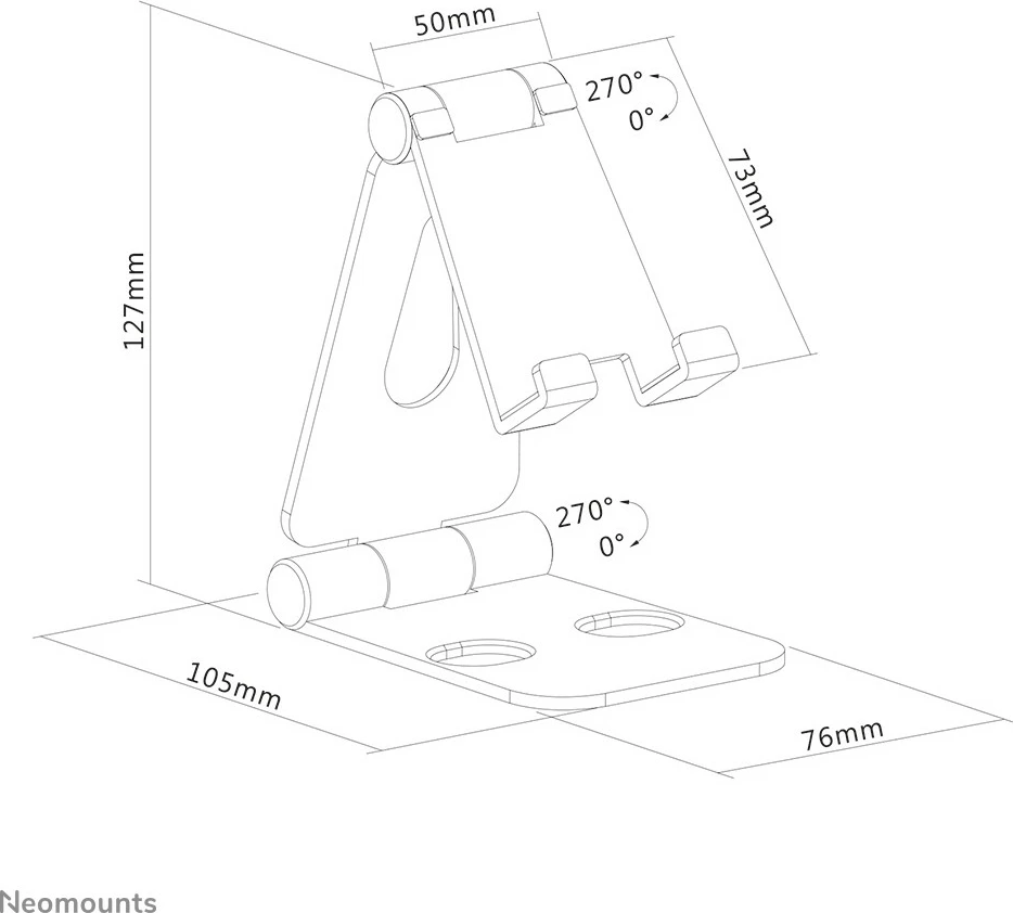 Mbajtës telefoni Newstar DS10-160SL1, i palosshëm, ngjyrë argjendi