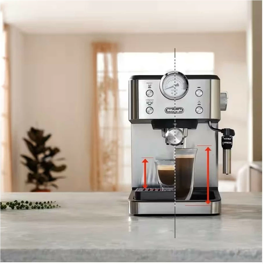 Aparat kafeje DeLonghi Classic EM450.M, presion piston, 1700ml, argjendtë