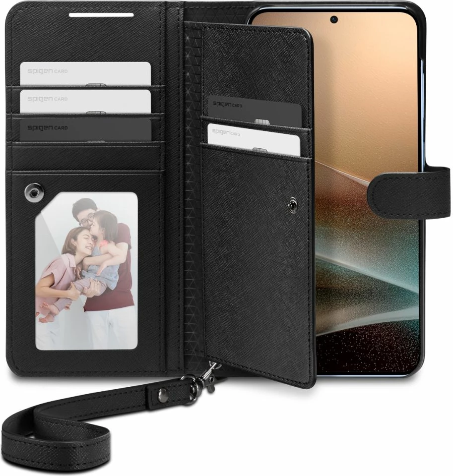 Mbështjellës Spigen Wallet S për Samsung Galaxy S25+, e zezë