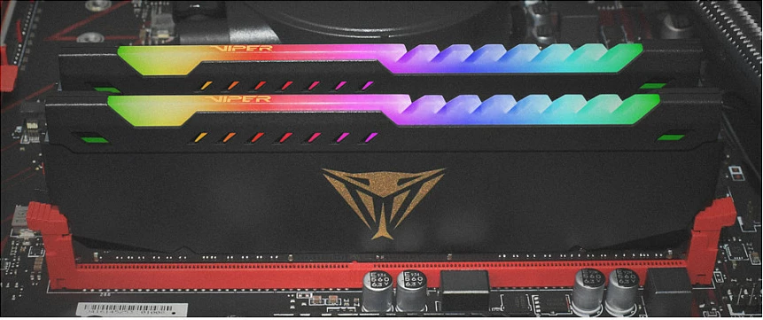 RAM Memorje Patriot Viper Steel RGB, 16GB (2x8GB) DDR4 3600MHz CL20, e zezë