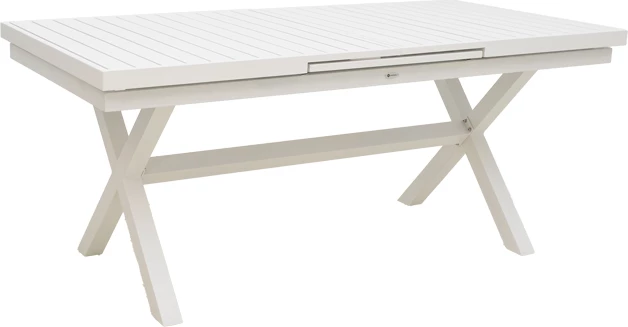 Tavolinë zgjeruese Dagyn, alumin e bardhë, 180-240x90x76cm