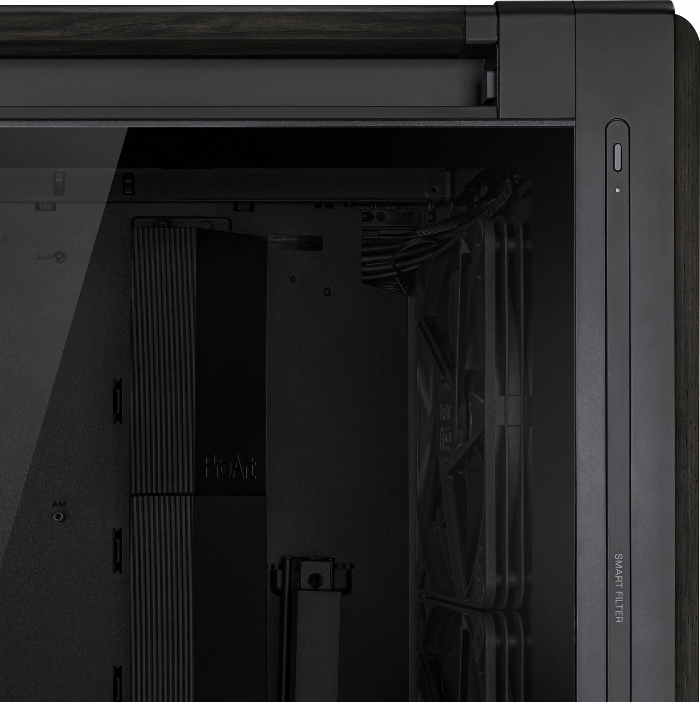 Kasë Asus ProArt PA602 (90DC00J0-B09010) Midi Tower e-ATX/ATX, 420mm radiator, USB-C, pa PSU, e zezë