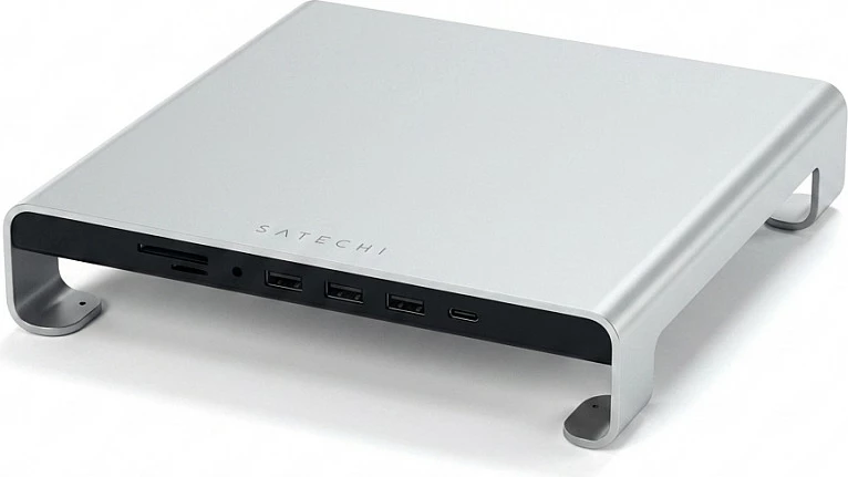 Stand monitori Satechi Aluminum Monitor Stand Hub, USB-C, 3x USB-A, 1x USB-C, SD/microSD, Silver