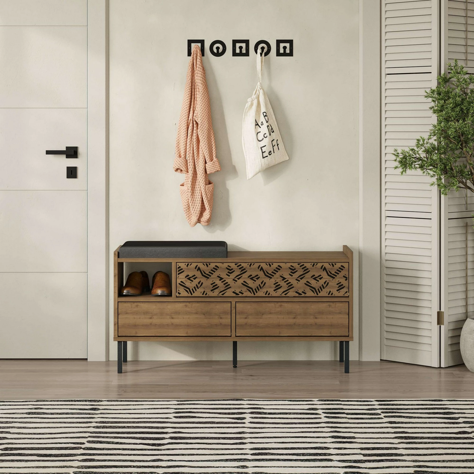 Dollap këpucësh Skye Decor, stol këpucësh, ngjyrë Hitit