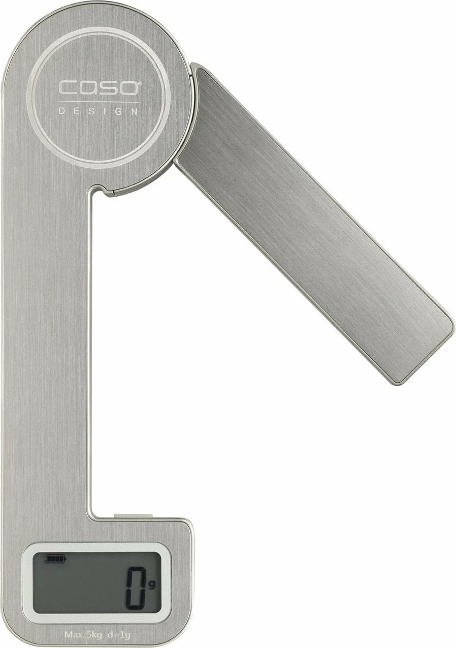 Peshore kuzhine Caso Ecostyle, 5 kg, 1 g, pa bateri (me energji nga palosja), argjendtë