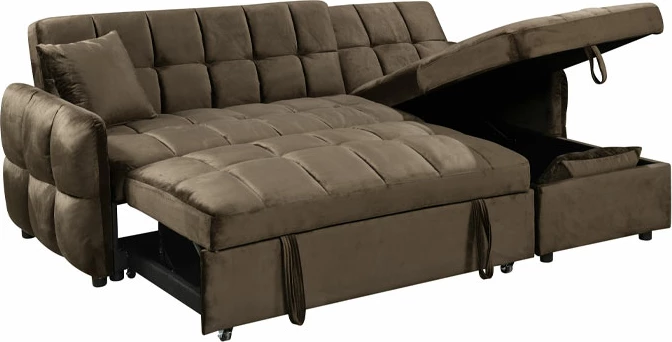 Kënd divani i kthyeshëm, ngjyrë kafe, 213x145x83