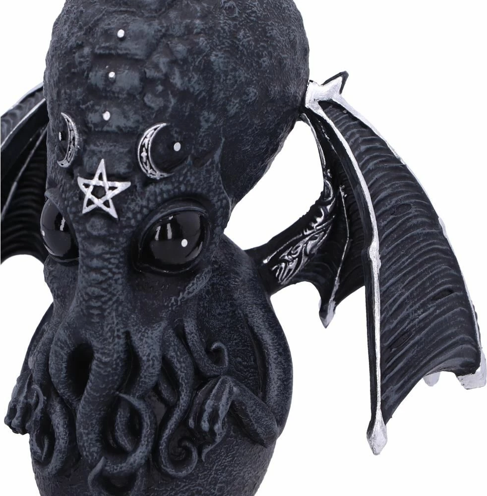 Figurinë Nemesis Now Culthulhu prej rrëshire, e pikturuar me dorë, e zezë/argjendtë