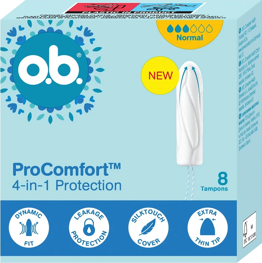 Tamponë për femra O.B. ProComfort Normal 8 copë