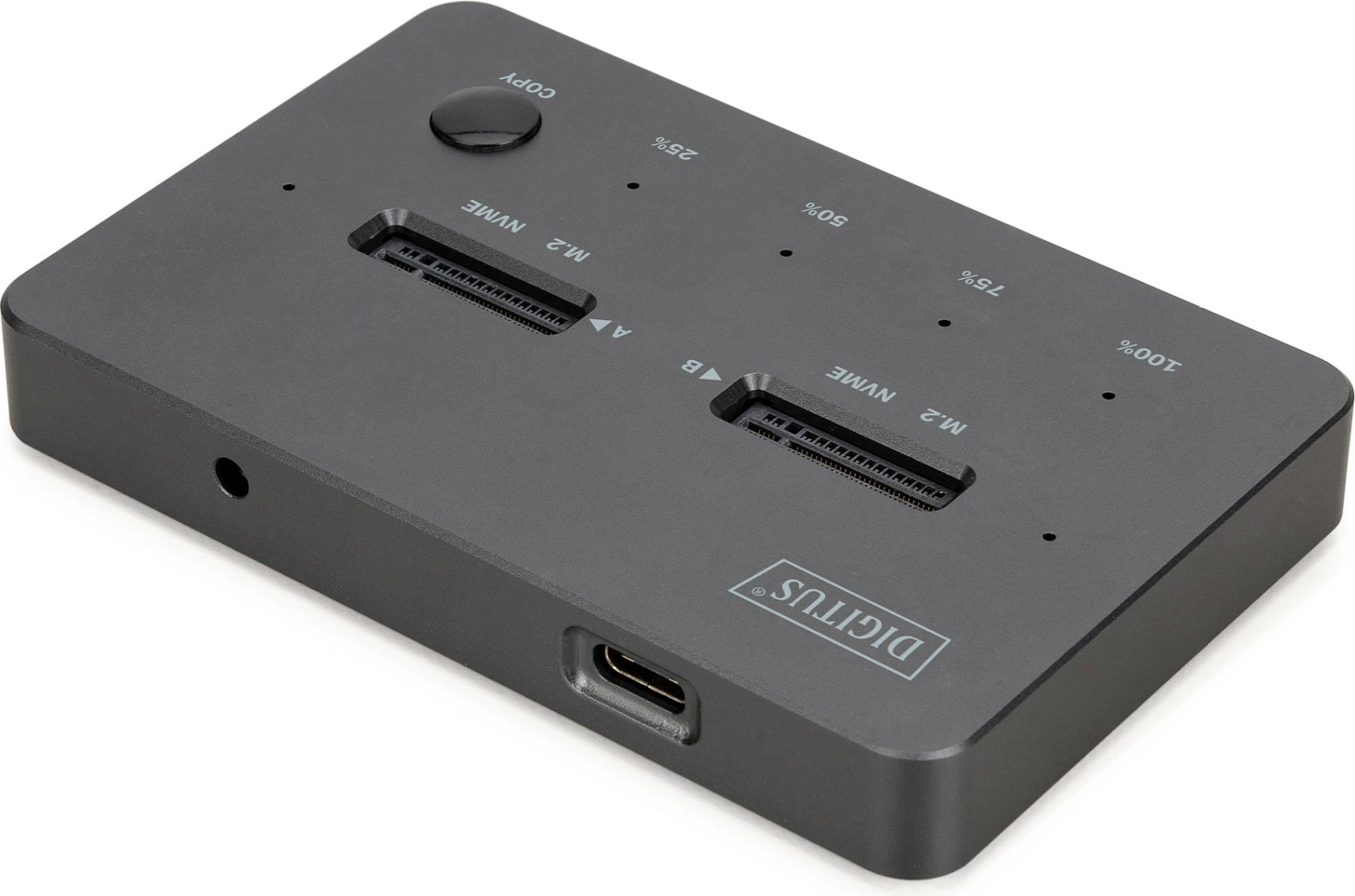 Klonstacion USB për M.2 NVMe SSD Digitus, USB-C 10 Gbit/s, 2 slote, deri 4 TB, i zi