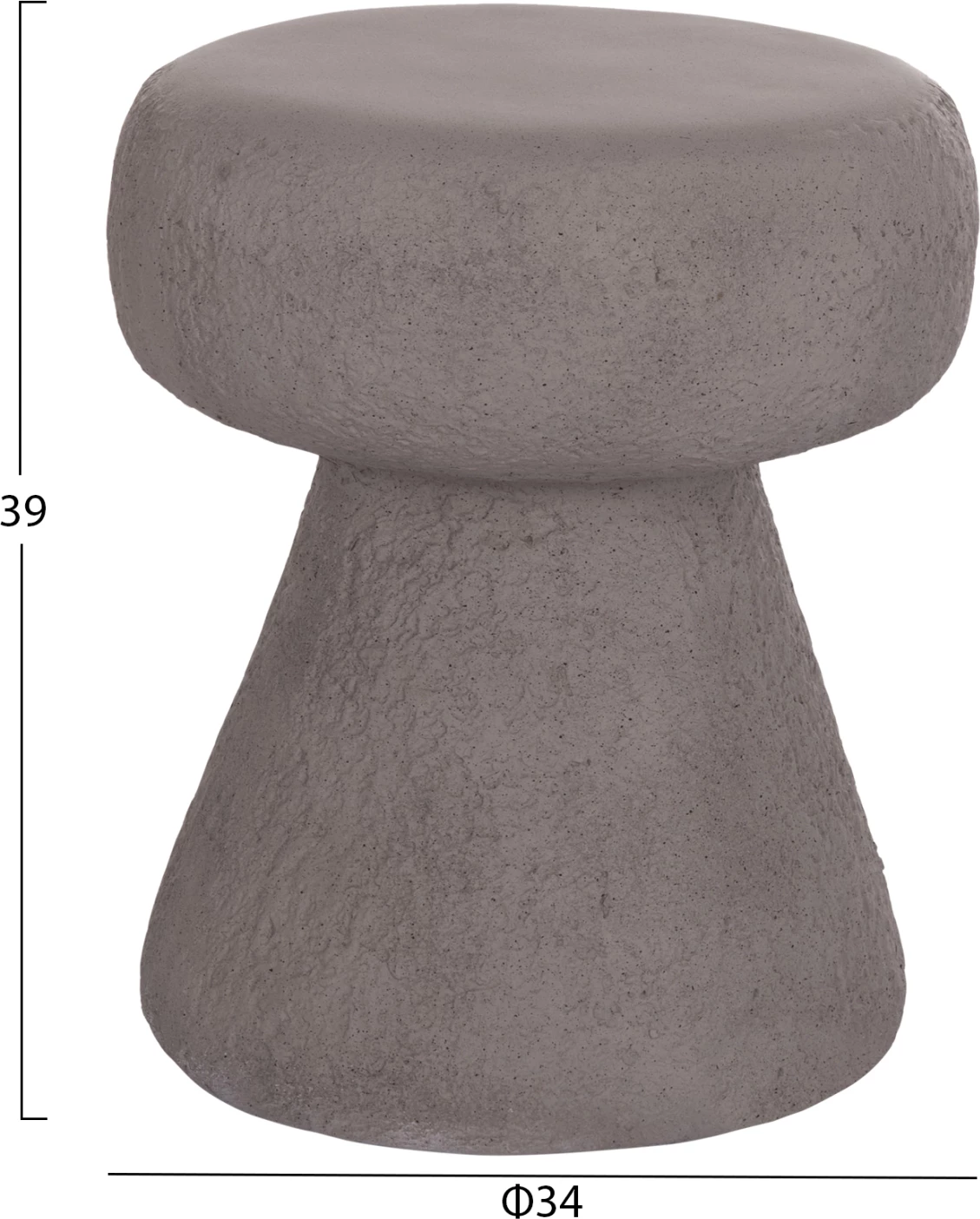 Karrige për bar e rrumbullakët INTERON, fibër-cement, gri, FH18171.03, 34x39cm