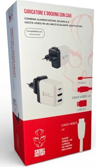 Karikues Skull Factory NS2 PowerDock 65W me kabllo, i bardhë