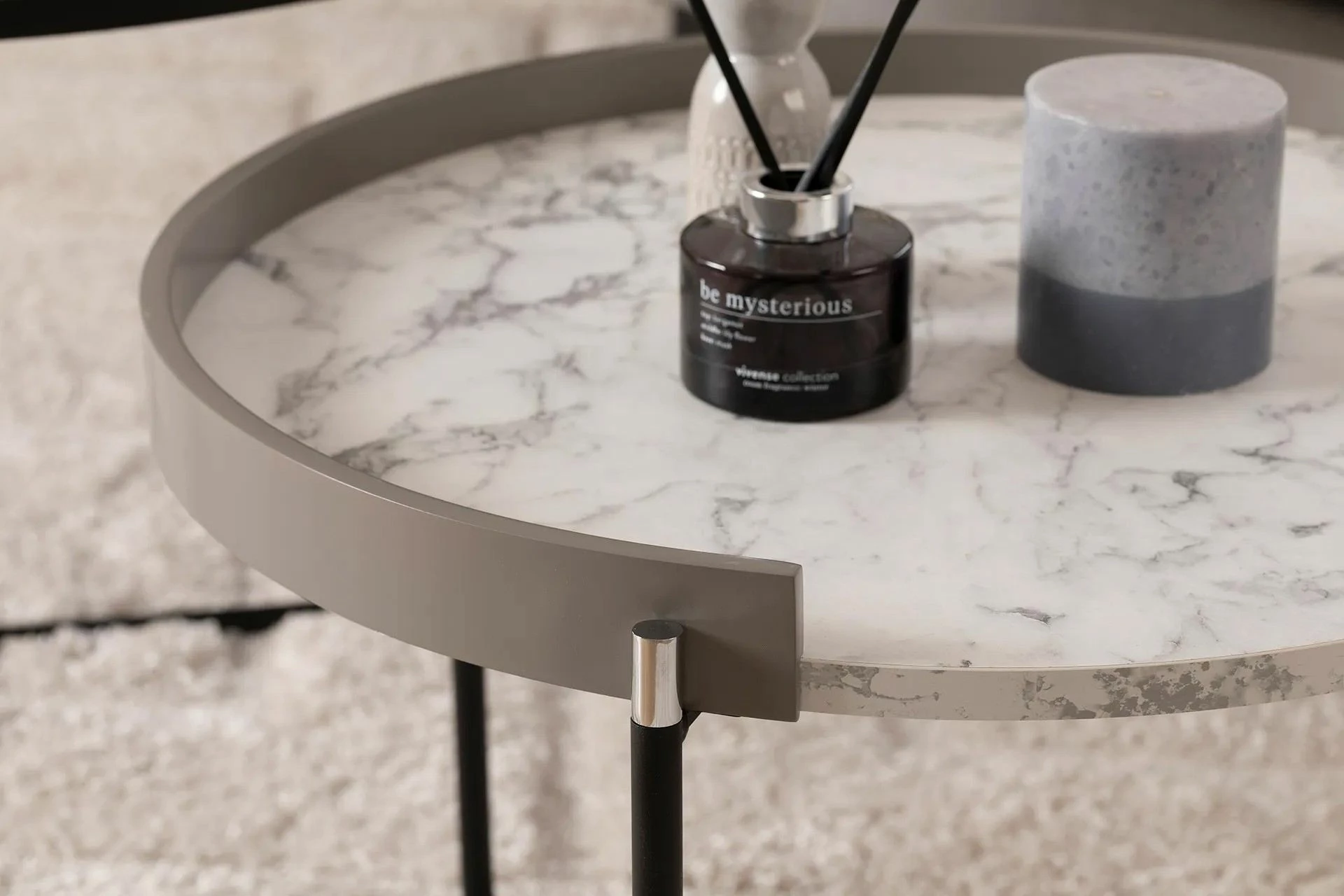 Set tavolinash ndihmëse (2 copë), Skye Decor, Mandy, ngjyrë antracit