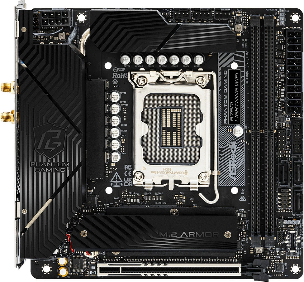 Pllakë amë ASRock B760I Lightning WiFi, Intel, LGA 1700, DDR5, mini ITX