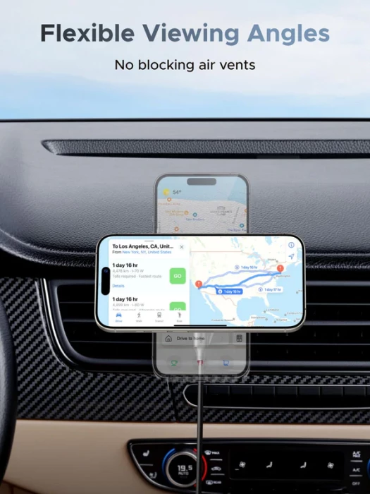 Mbajtëse makine me karikues wireless UGREEN MagFlow 55967, Qi2 25W