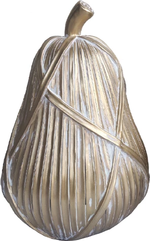 Dekor dardhë prej polirezine, ngjyrë ari, 12x12x18cm