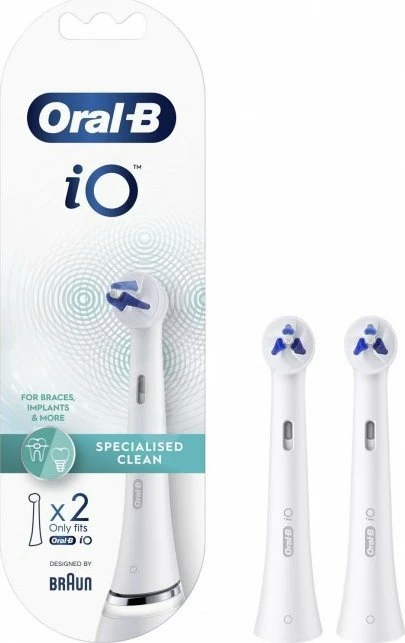 Kokë zëvendësuese për brushë elektrike Oral-B iO Specialised Clean EB2, magnetike, e bardhë, 2 copë
