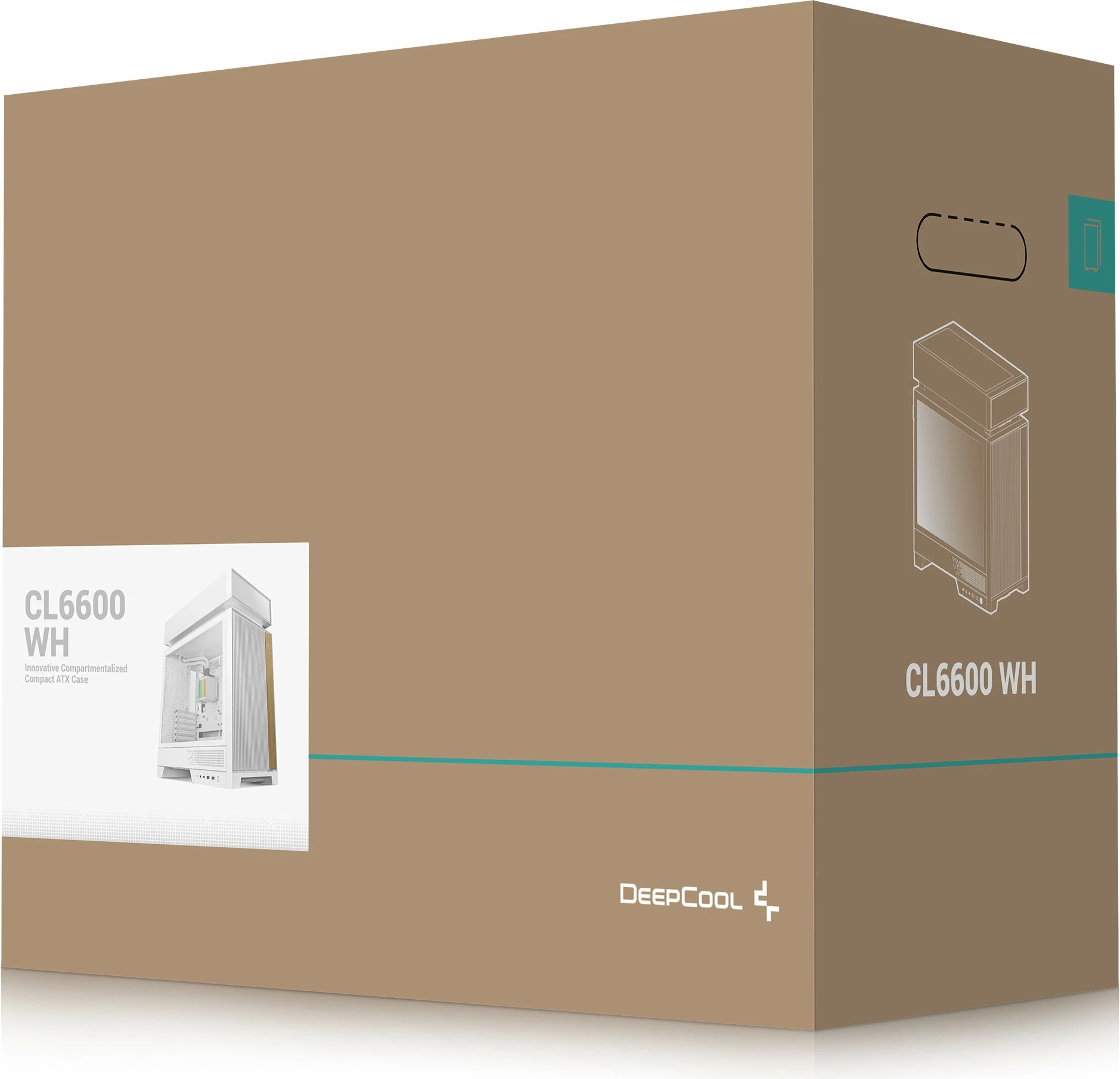 Kasë Deepcool CL6600 WH Mid Tower ATX, radiator 360mm, ARGB, Tempered Glass, e bardhë
