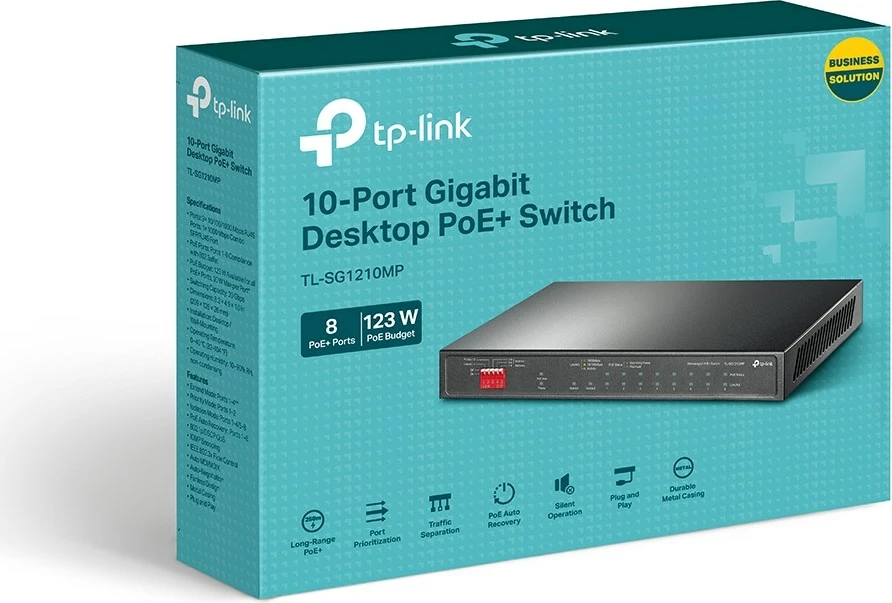 Switch TP-Link TL-SG1210MP, 8 porta Gigabit, PoE+, i zi