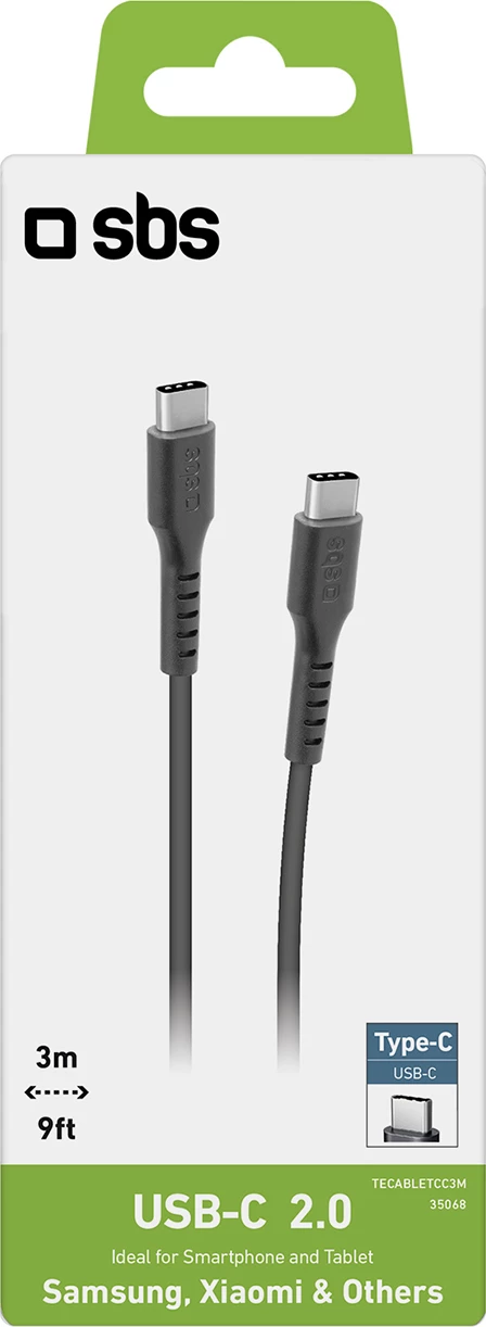 Kabllo USB-C në USB-C SBS TECABLETCC3M, 3m, e zezë