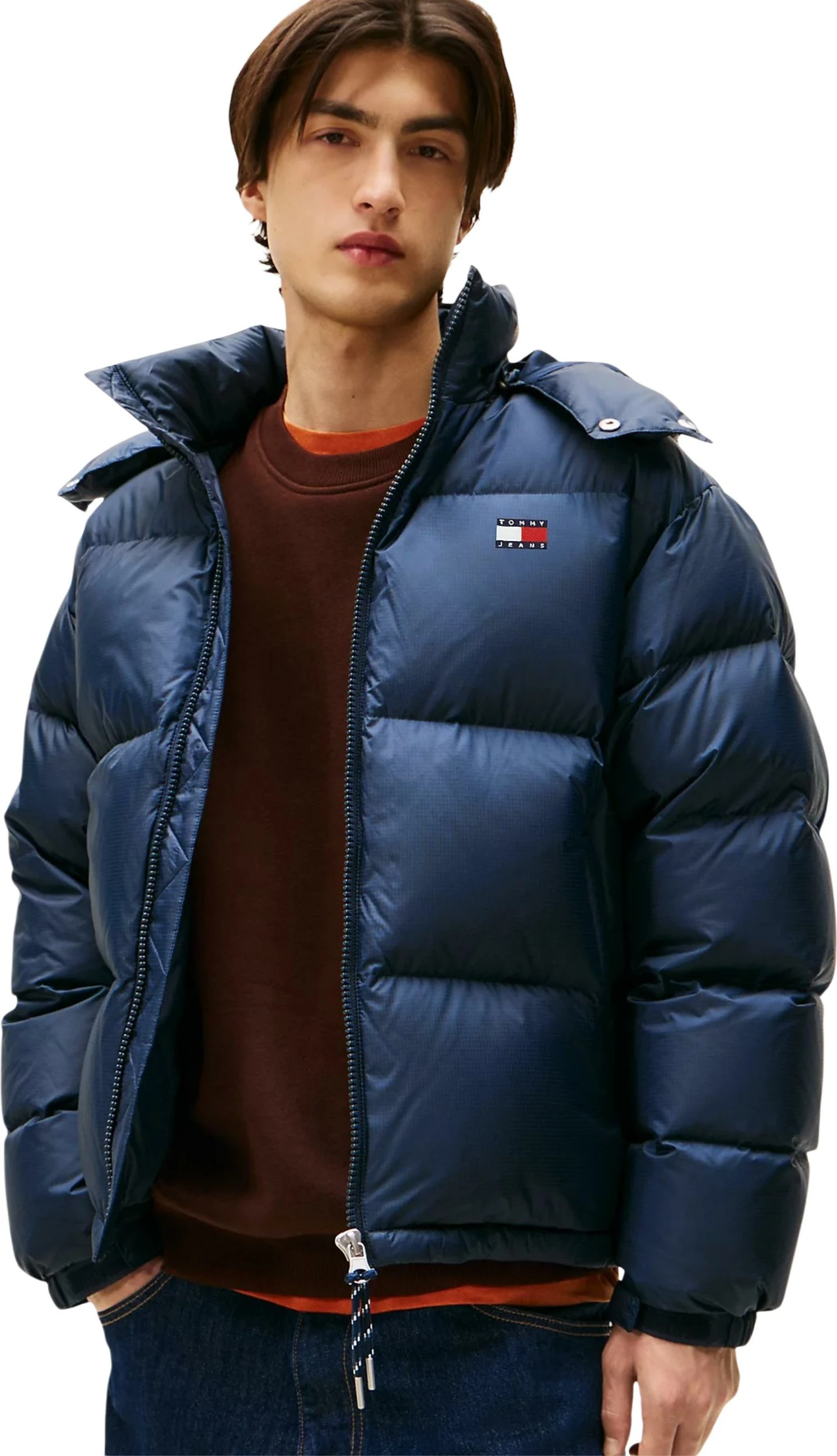 Jakne puffer për meshkuj Tommy Hilfiger Jeans TJM Alaska Down Puff DM0DM22036, kaltër e errët