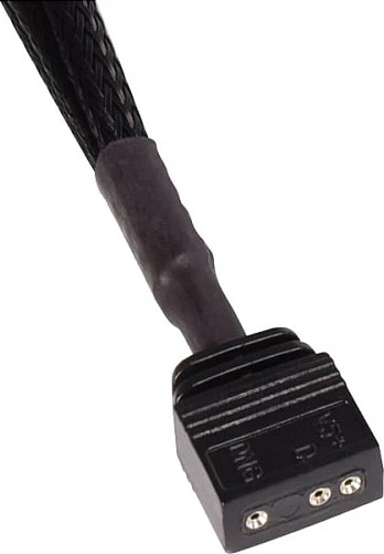 Kabllo zgjatëse aRGB Alphacool 3-Pin në 3-Pin, 15 cm, e mbështjellë, e zezë